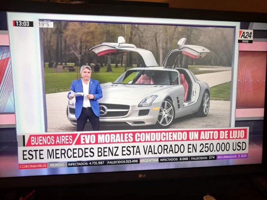 Fake news en el programa de Maxi Montenegro: la verdad sobre una foto de Evo Morales a bordo de un Mercedes-Benz