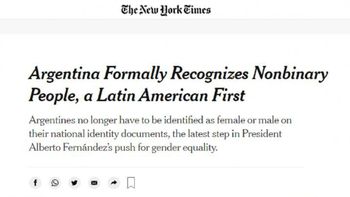 El New York Times elogió la decisión de reconocer a las personas no binarias en el DNI