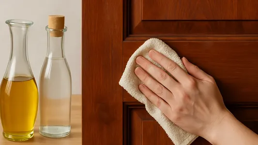 Aceite y vinagre blanco para pulir puertas de madera: el truco casero que vuelve a ser tendencia