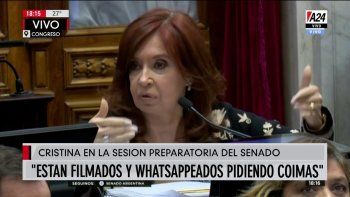 Cristina vuelve al ruedo y habló en el Senado: Los funcionarios judiciales se dedicaron a extorsionar a la gente y hacer negocios