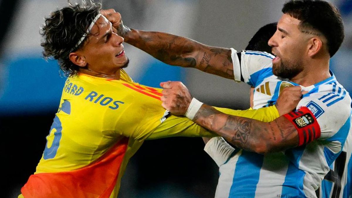 El feroz cruce entre Nicolás Otamendi y Richard Ríos tras el empate entre Argentina y Colombia: No te da ni para...