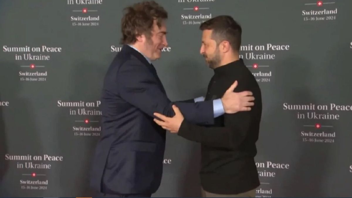 Milei y un cálido recibimiento de Zelenski.&nbsp;