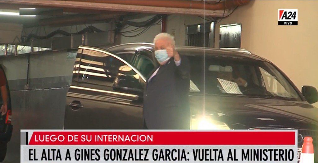 Ginés González García recibió el alta médica tras su internación y retoma sus actividades laborales