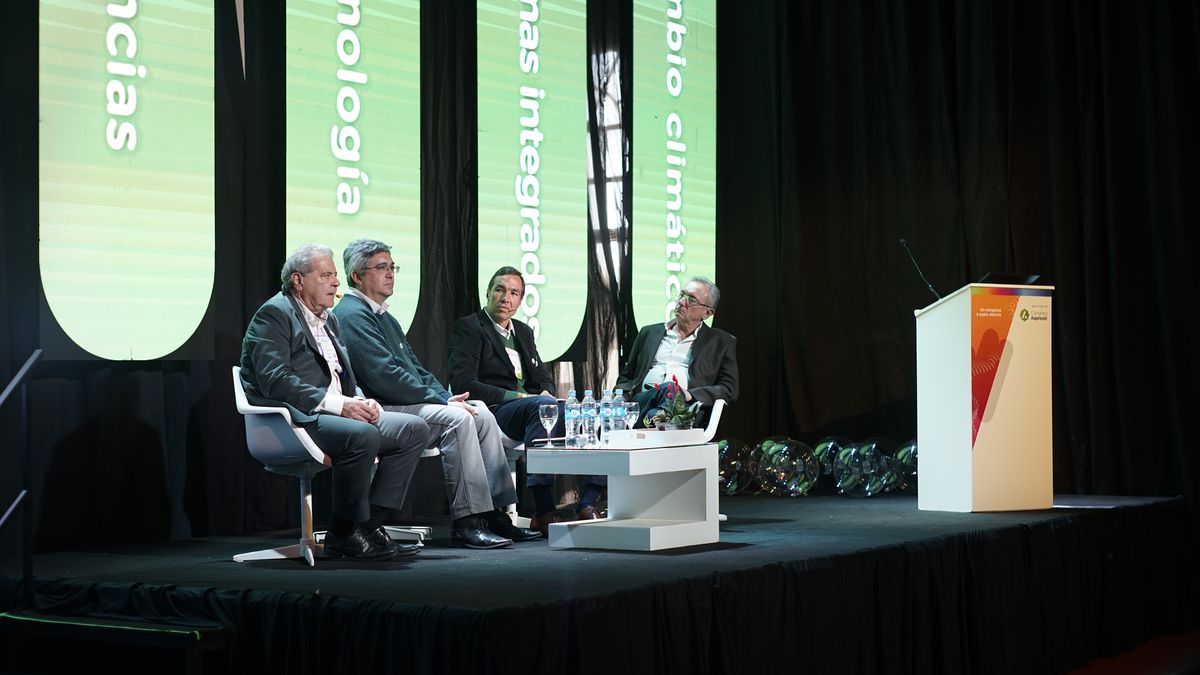 Busso, Rodríguez, Roggero y Costamagna. La charla giró en torno a la sustentabilidad, hasta que las retenciones ganaron protagonismo.