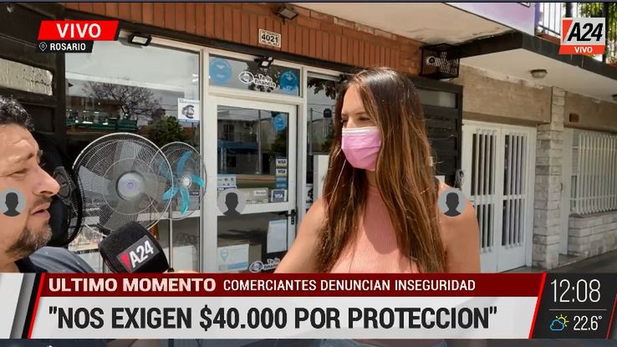 Terror en Rosario: así extorsionan a comercios por seguridad. (Captura de Tv)