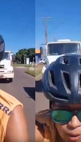 Dramático video: una ciclista fue atropellada tras discutir con un camionero y grabó todo