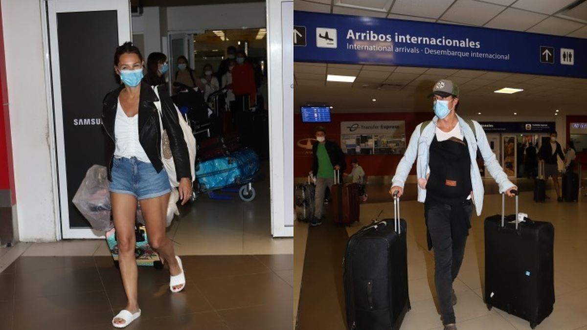 Pampita y Roberto Garc&iacute;a Morit&aacute;n en el aeropuerto de Ezeiza.&nbsp;