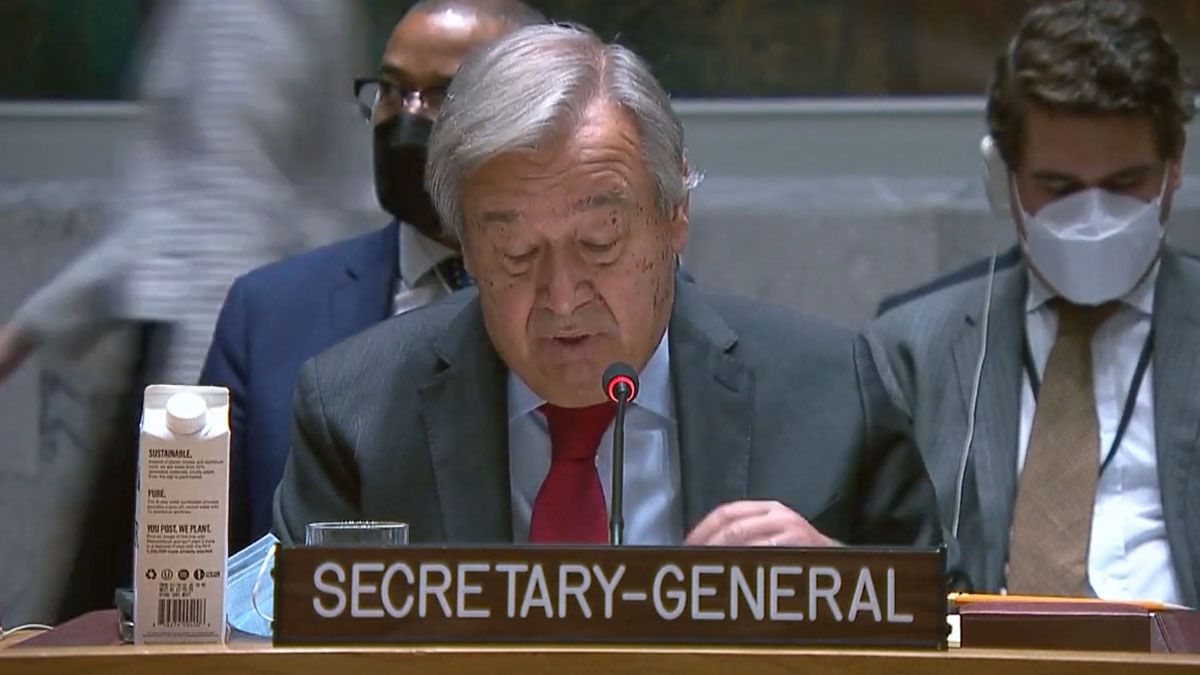 Antonio Guterres, secretario general de la ONU, calificó de inaceptable la amenaza de Vladimir Putin sobre las armas nucleares (Foto: Gentileza EuroNews) 