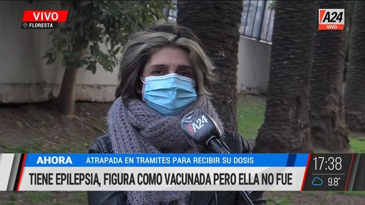 Figura como vacunada pero nunca la recibió: la odisea de una mujer con epilepsia