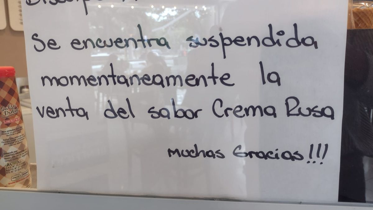 Una heladería en Córdoba decidió no vender más Crema Rusa