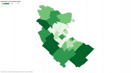 ¿Cómo viene el mapa de vacunación en el conurbano?