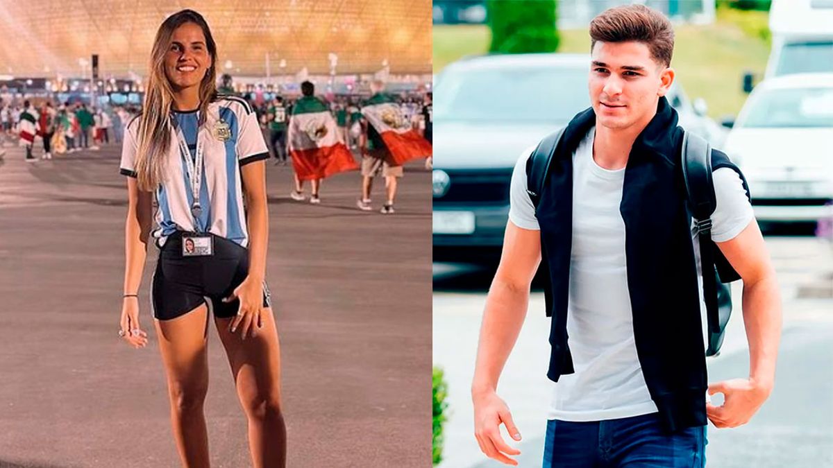 Emilia Ferrero y Julián Álvarez. La modelo es blanco de diversas críticas por sus acciones.