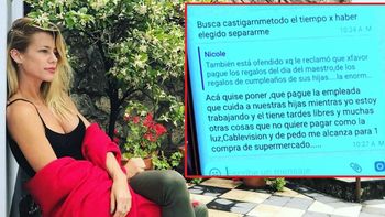 Nicole le respondió a Cubero: A esa hora duermo o hago cosas mucho más entretenidas con mi novio