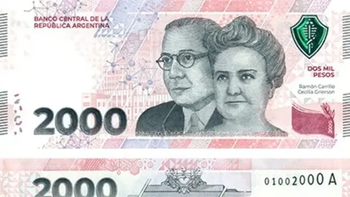 Pagan $800.000 al suertudo propietario de este billete de 2 mil pesos argentinos