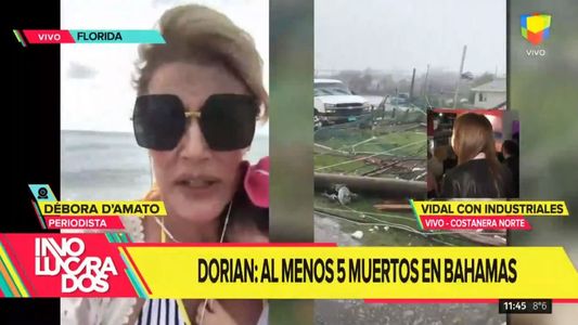 Máxima tensión: la periodista presente con su hija en medio del Huracán Dorian
