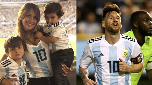 Messi estuvo muy bien acompañado en La Bombonera: Antonella, Thiago y Mateo le hicieron el aguante