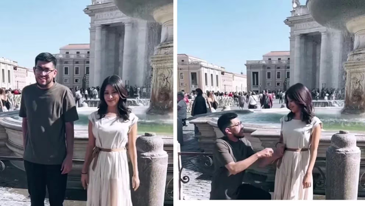 Como Dybala a Oriana le propuso casamiento en Fontana di Trevi pero la cosa no salió igual