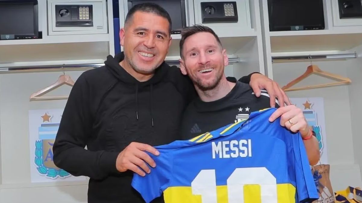 Juan Román Riquelme y Lionel Messi 