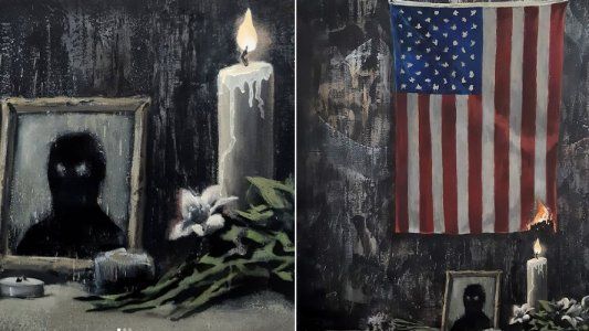 Banksy contra el racismo: prendió fuego la bandera de Estados Unidos y homenajeó a Geroge Floyd en su nueva obra
