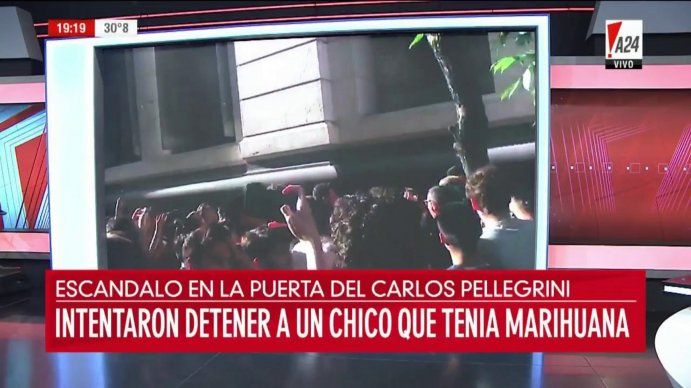 Escándalo en el colegio Carlos Pellegrini: la Policía quiso llevarse a un estudiante que tenía marihuana