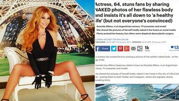 Graciela Alfano llegó a un prestigioso diario británico con sus fotos hot
