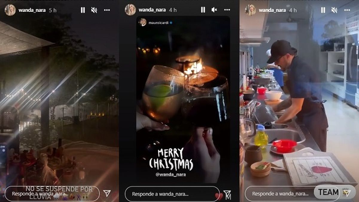 Ni la lluvia detuvo a Wanda Nara y Mauro Icardi en una celebraci&oacute;n navide&ntilde;a que signific&oacute; todo, despu&eacute;s de superar el Wandagate.&nbsp;