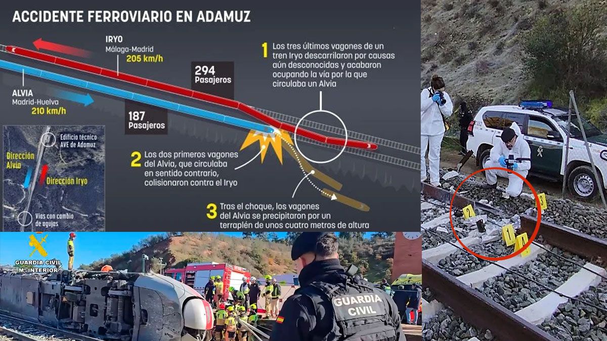 Un tramo de la vía falta. Causa del accidente o por el descarrilamiento de uno de los trenes. (Foto: A24.com)