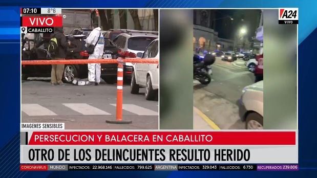 Persecución, feroz tiroteo y un ladrón muerto en Caballito
