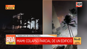 Miami: colapsó un edificio y hay personas atrapadas. (Captura de Tv) Miami: colapsó un edificio y hay personas atrapadas. (Captura de Tv)