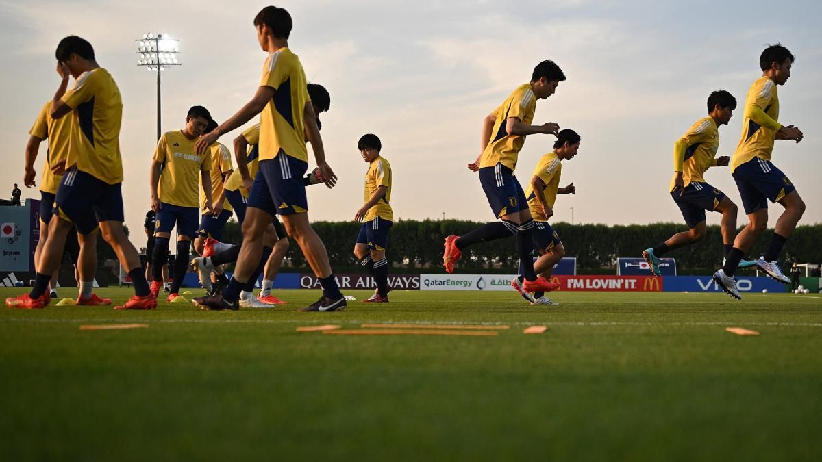 El entrenamiento de Japón de cara al segundo partido (Foto: AFP).