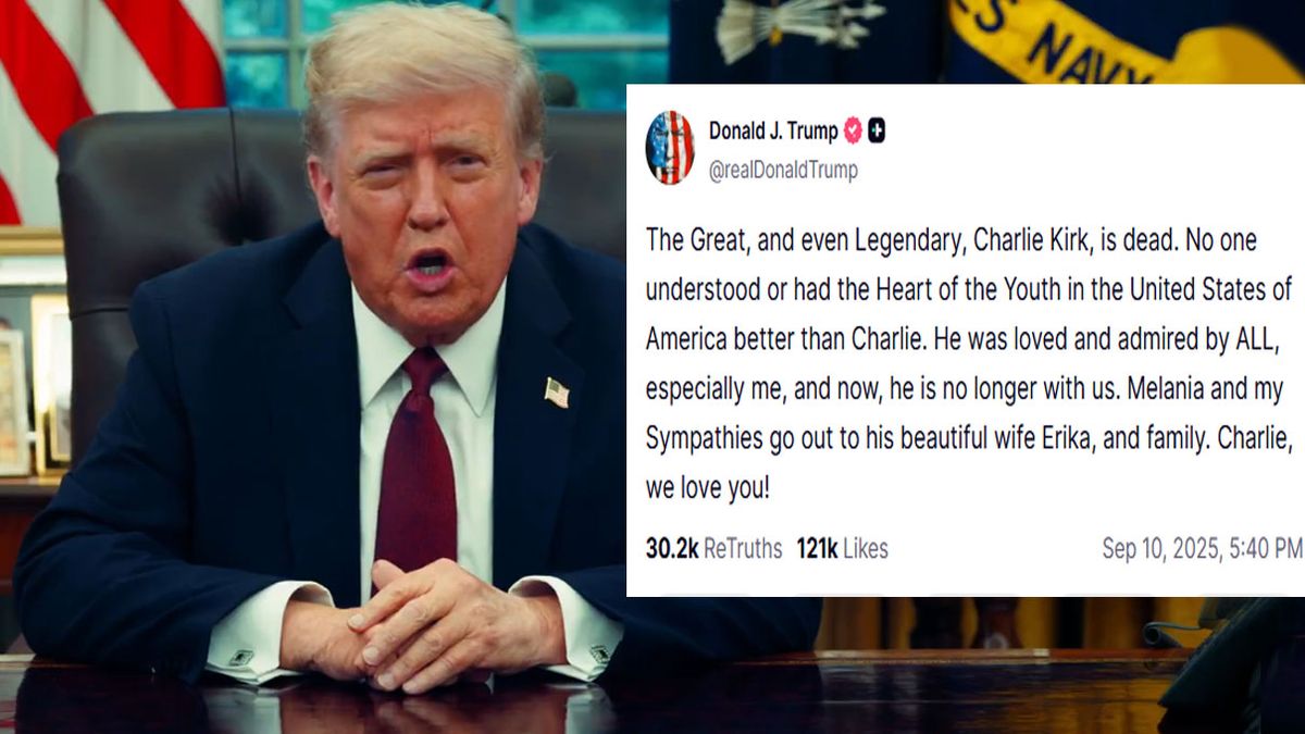 Trump definió a Kirk como un patriota y dijo que el extremismo de izquierda alienta este tipo de violencia. (Foto: Cuenta de Trump en las redes )