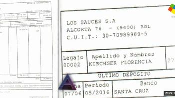 Florencia Kirchner cobra un sueldo como directora de Los Sauces