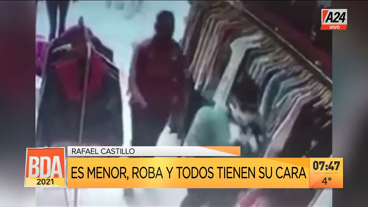 Rafael Castillo: acechados por los robos escrachan a un ladrón (Foto: captura de TV).