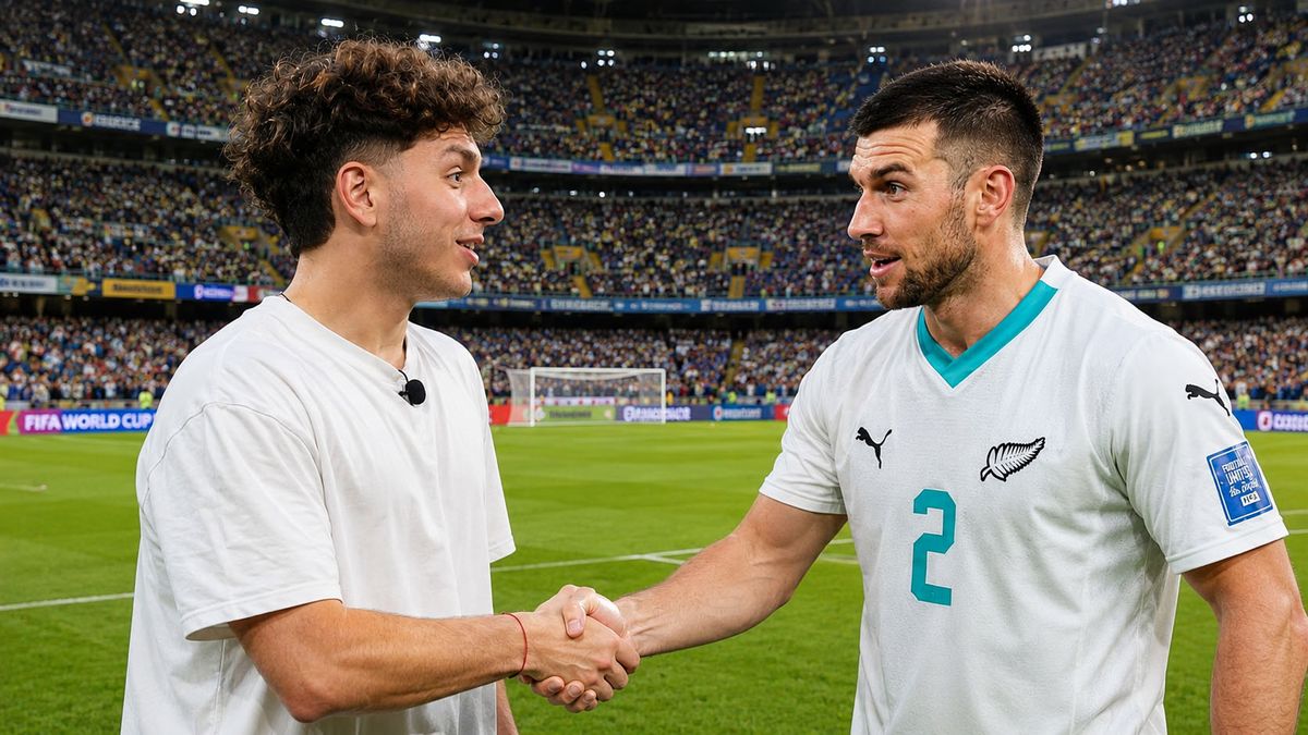 El influencerargentino y el neocelandés más famoso del mundo. Antes de la Copa de la FIFA. (Foto: A24.com)