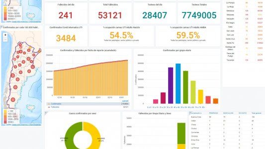 Covid19: confirmaron 5.058 casos y 241 muertos en 24 horas