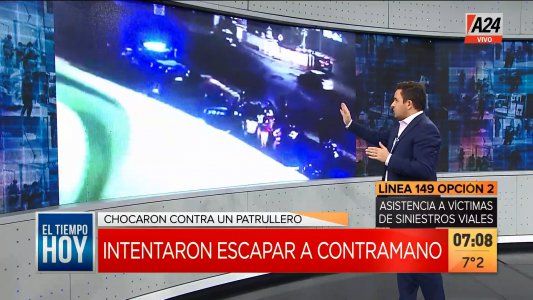 Persecución de película a tres menores que robaron un auto