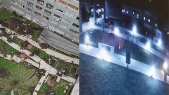Video: el momento exacto del derrumbe del patio del edificio en Parque Patricios