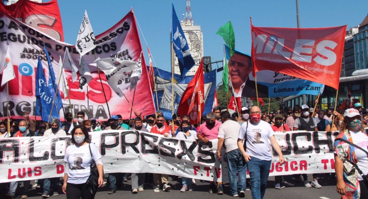 Movilización por la libertad de Luis DElía y Milagro Sala.