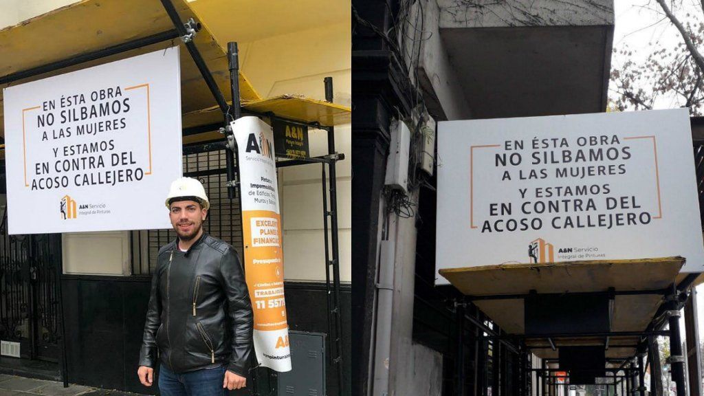 Quiénes son los millennials detrás del cartel en contra del acoso callejero en las obras de construcción