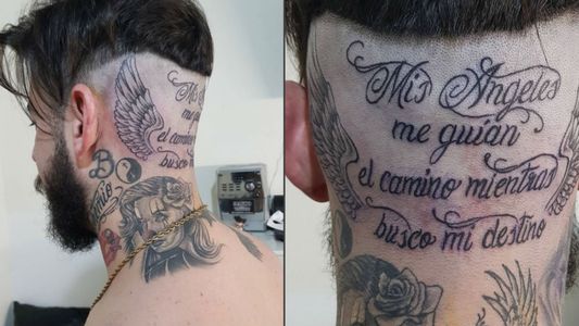 Ulises Bueno se tatuó una frase ¡En la cabeza! Mirá las fotos