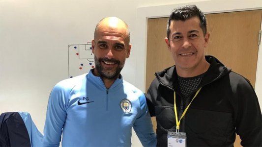 Jorge Almirón, hoy sin club, visitó a Pep Guardiola en Manchester
