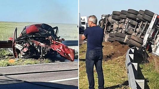 Accidente fatal en Trenque Lauquen: un auto chocó de frente con un camión y murieron cinco personas