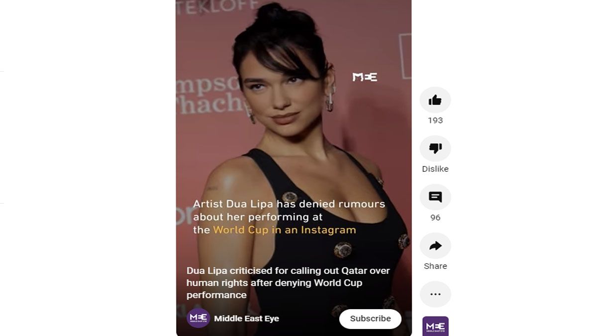 Dua Lipa no va a Qatar por las violaciones a los derechos humanos (Foto: Cuenta de Instagram de Dua Lipa)