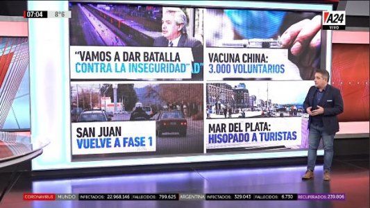 Resumen matinal de las noticias más importantes de los sábados por A24