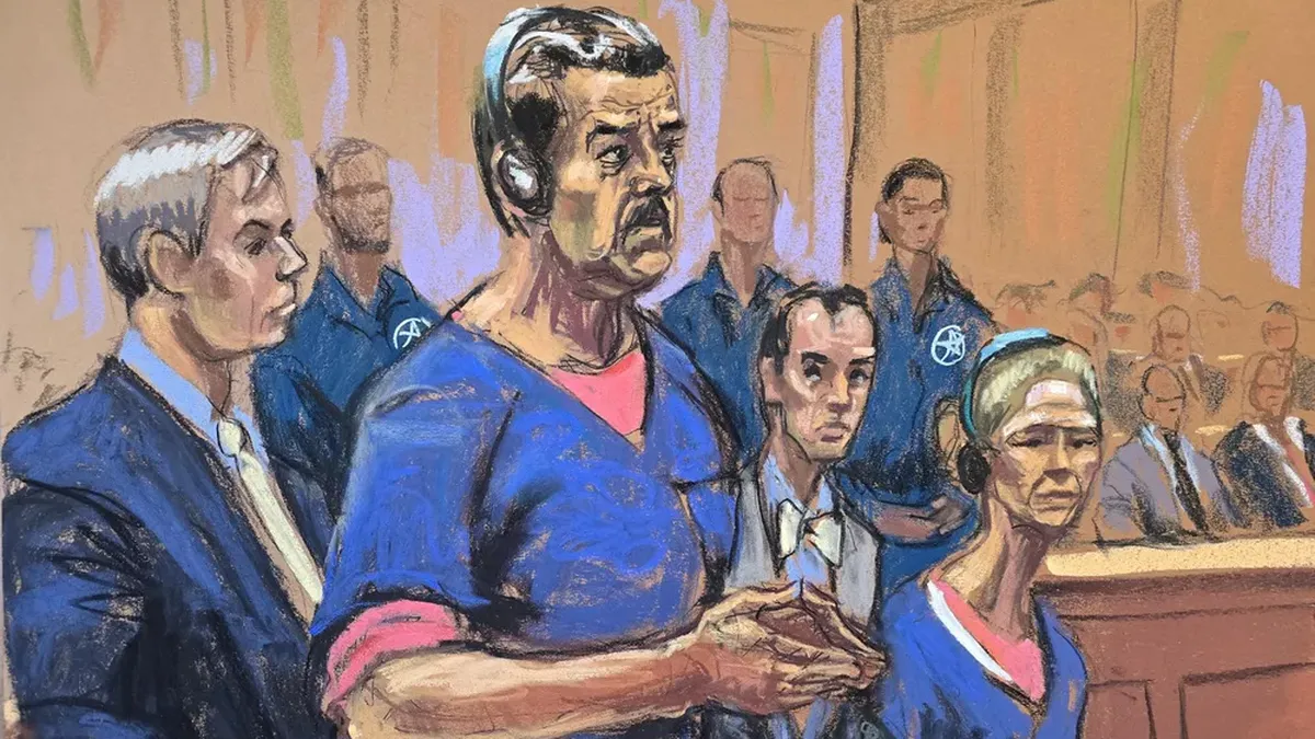 Fotograf&iacute;a de un dibujo realizado por la artista Jane Rosenberg donde aparece el presidente de Venezuela, Nicol&aacute;s Maduro (c), junto a su esposa,, Cilia Flores (d).&nbsp;