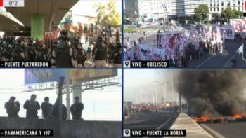 El sindicalismo unido avanza en su quinto paro general contra el gobierno de Macri