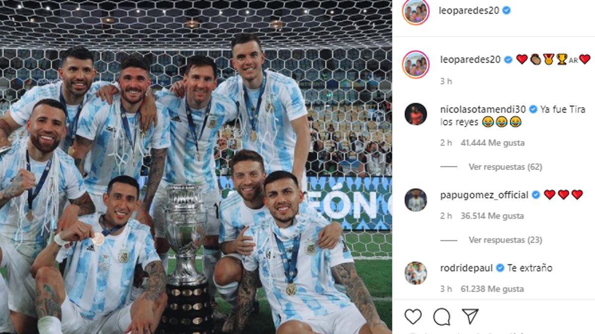 El posteo de Leo Paredes en Instagram.