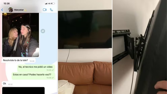 Su mamá le mandó un insólito video de su televisión rota para pasarle al técnico