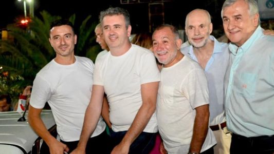 El intendente de JxC fue reelecto por amplio margen en La Falda y Morales y Larreta viajaron para festejarlo
