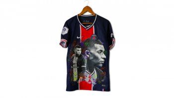Un artista francés sorprende con sus retratos de futbolistas pintados sobre camisetas